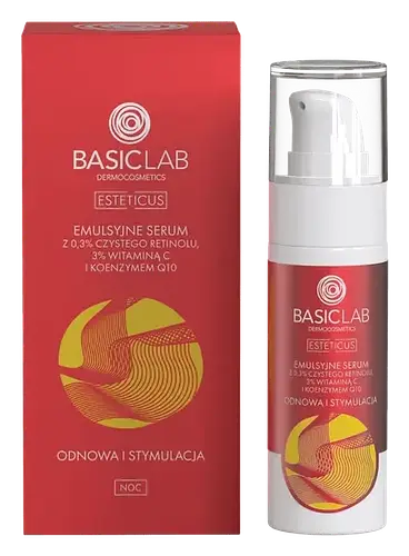 BasicLab Emulsion Serum with 0.3% Pure Retinol, 3% Vitamin C and Coenzyme Q10