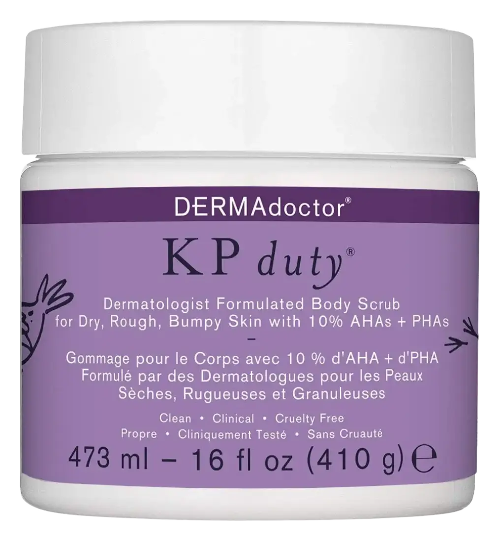 DERMAdoctor KP Duty Body Scrub Exfoliant for Keratosis Pilaris & Dry, Rough, Bumpy Skin with 10% AHAs + PHAs