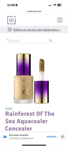Tarte Rainforest of the Sea aquacealer concealer Fair-light