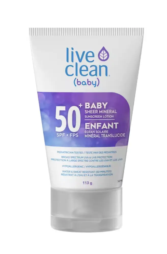 Live Clean Baby Sheer Mineral Sunscreen Lotion SPF 50+