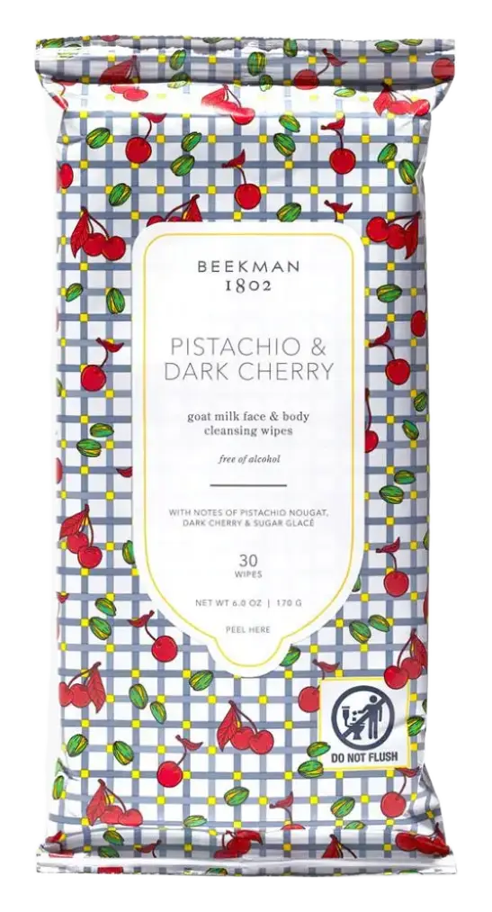 Beekman 1802 Facial Cleansing Wipes Pistachio & Dark Cherry