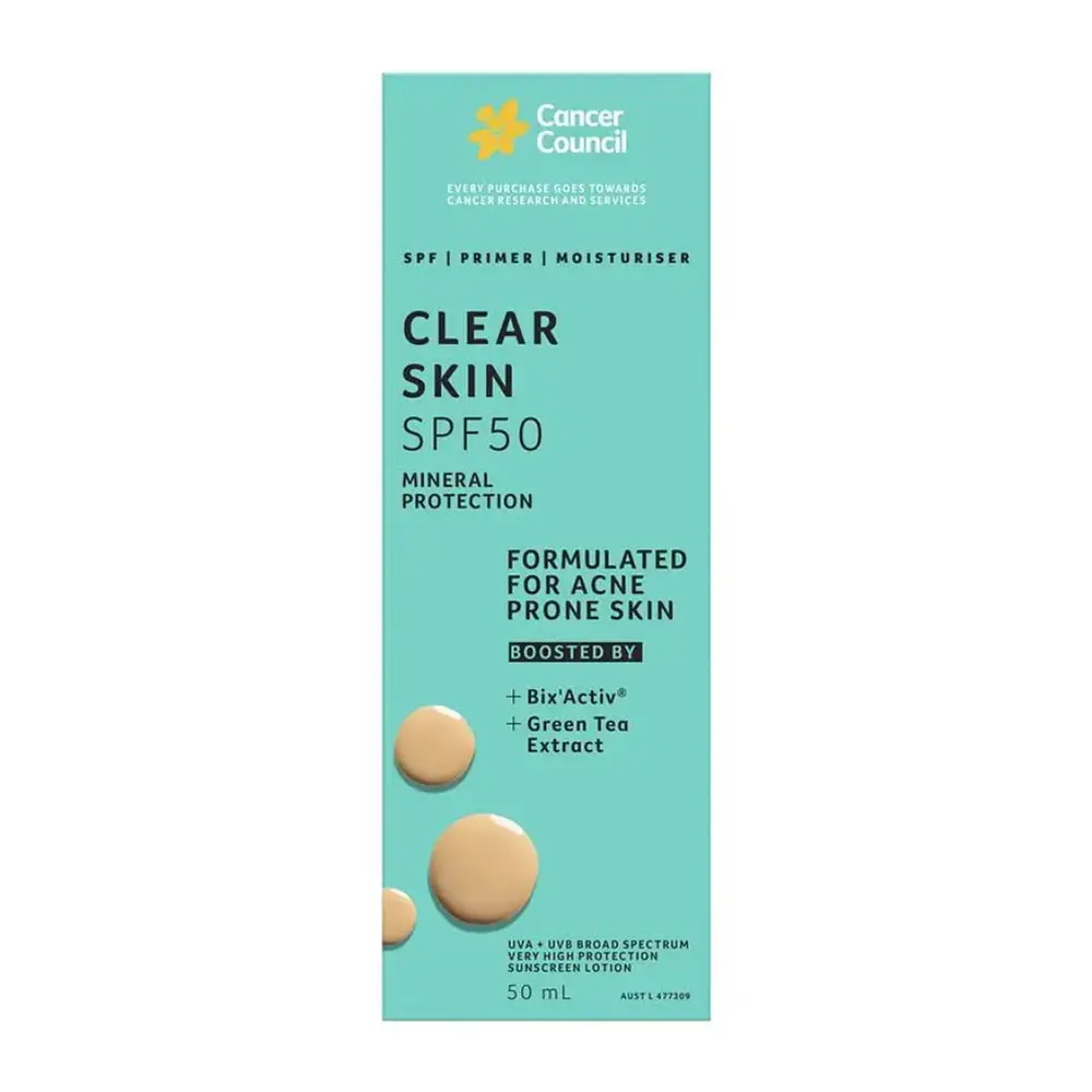 Cancer Council Clear Skin SP50+ Sunscreen Lotion