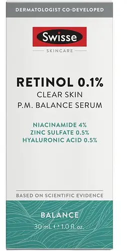 Swisse Skincare Retinol 0.1% Clear Skin PM Balance Serum