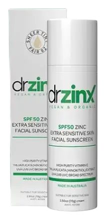 Dr Zinx Organic Extra Sensitive Mineral Sunscreen SPF 50 Zinc + Thuja