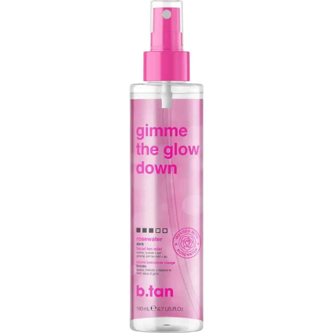 B.Tan Gimme The Glow Down Rosewater Dark Facial Tan Mist