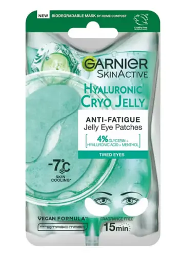 Garnier Anti-Fatigue Hyaluronic Acid & Icy Cucumber Cryo Jelly Eye Patches