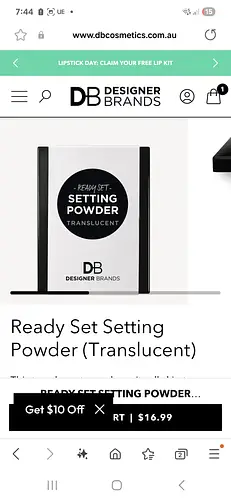 DB Cosmetics Ready Set Setting Powder (Translucent)