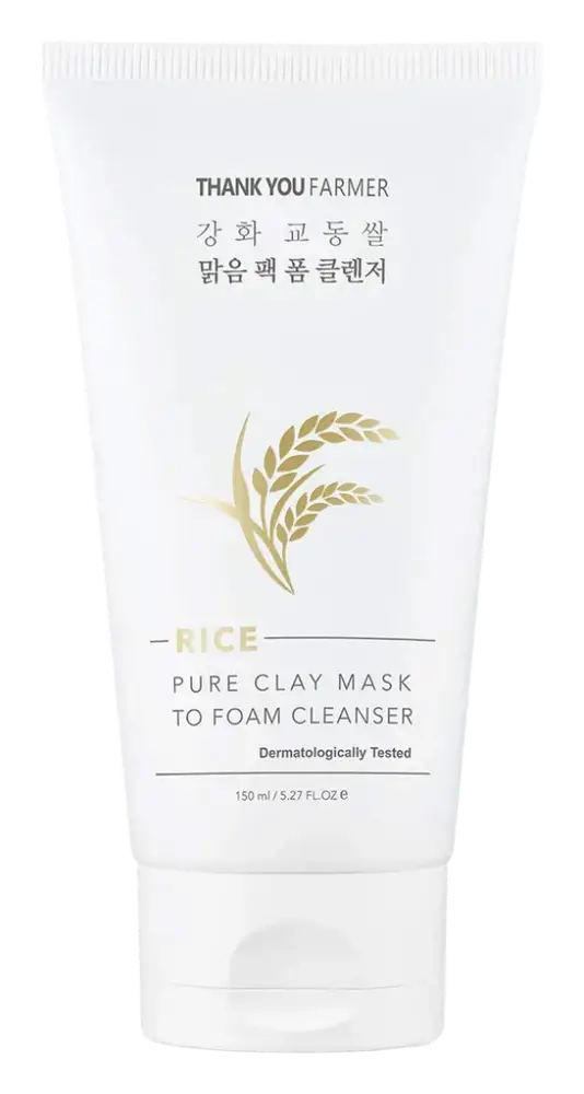 Thank You Farmer Rice Pure Clay Mask To Foam Cleanser