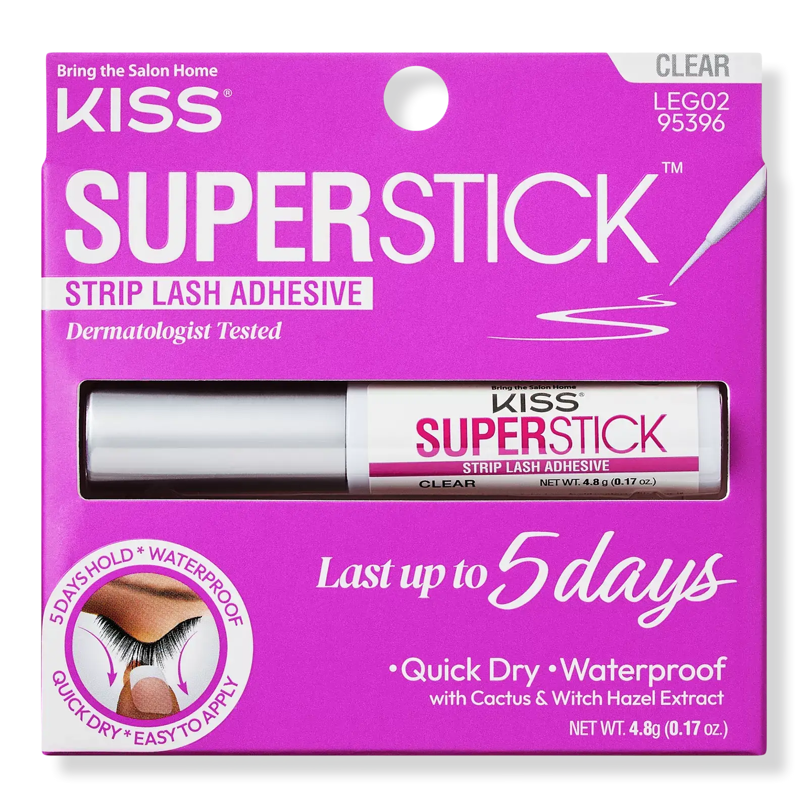 Kiss Superstick 5-Day Extended Wear Strip Lash Adhesive Clear