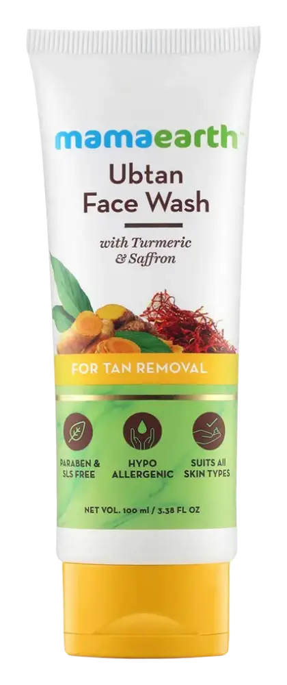 Mamaearth Ubtan Face Wash with Turmeric & Saffron for Tan Removal
