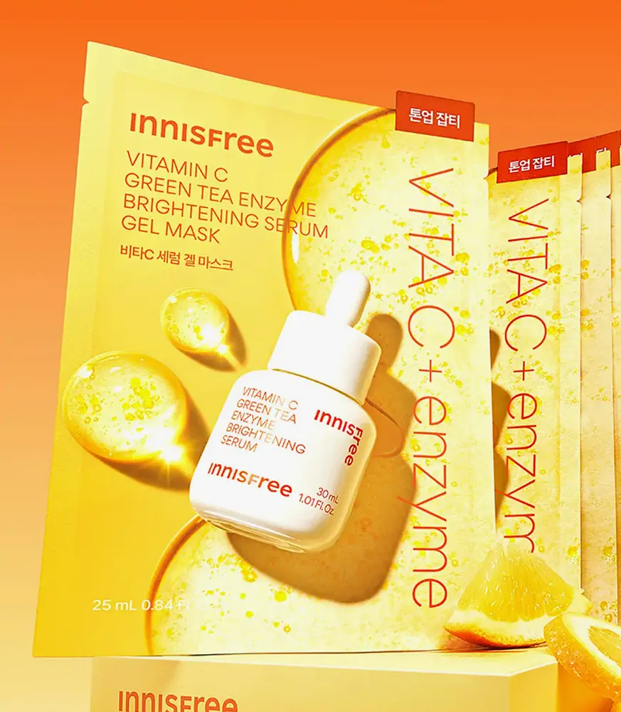 innisfree Vitamin C Green Tea Enzyme Brightening Serum Gel Mask