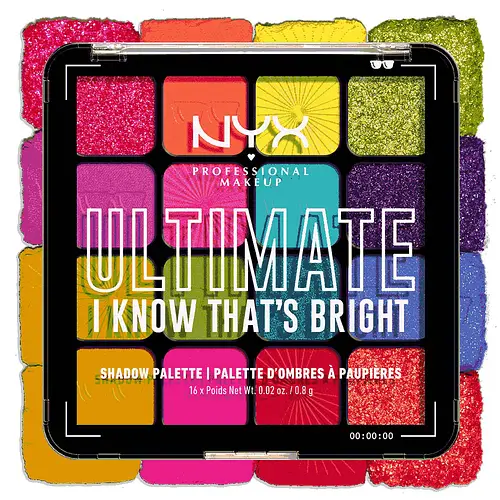 NYX Cosmetics Vegan Ultimate Shadow Palette I Know That's Bright
