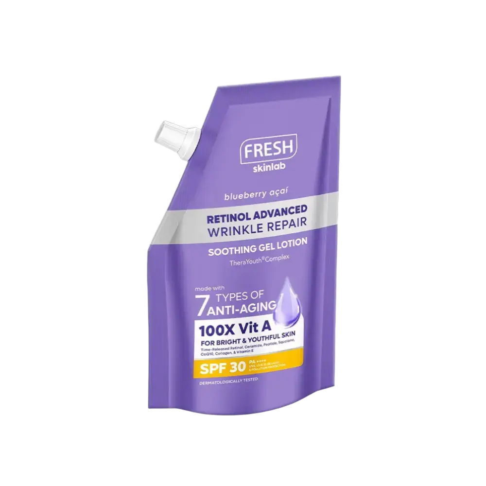 Fresh Skinlab Blueberry Acai Retinol Advanced Wrinkle Repair Soothing Gel Lotion SPF 30