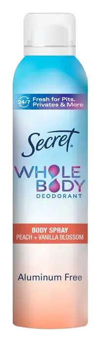 Secret Whole Body Aluminum Free Deodorant Spray Peach & Vanilla
