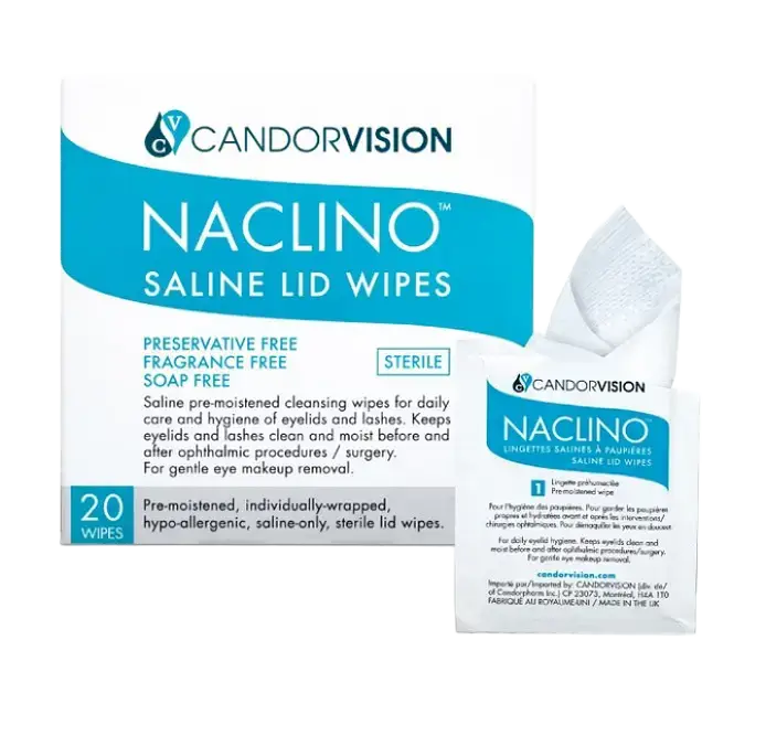 CandorVision Naclino Saline Lid Wipes