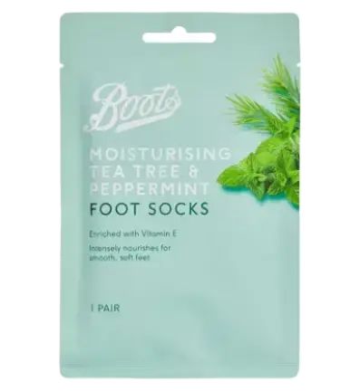 Boots Moisturising Foot Socks Tea Tree & Peppermint