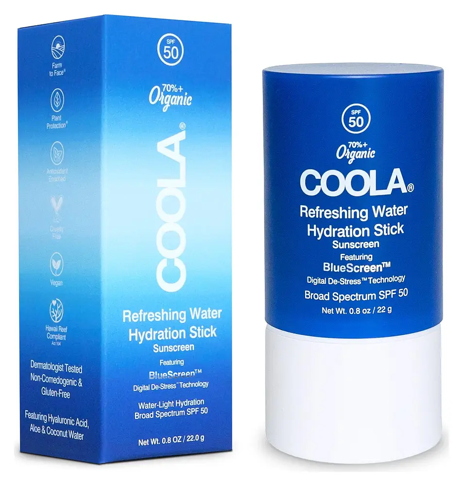COOLA Refreshing Water Hydration Stick Organic Face Sunscreen SPF 50