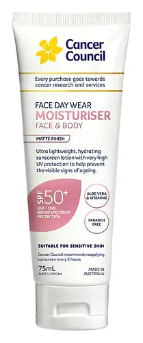 Cancer Council Face Daywear Moisturiser Invisible SPF50+