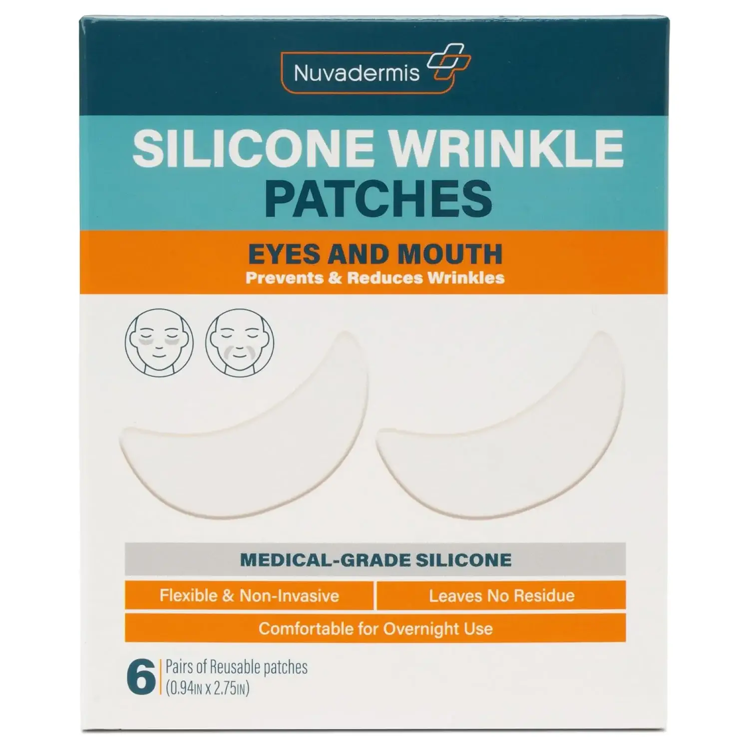Nuvadermis Silicone Wrinkle Patches For Eyes And Mouth