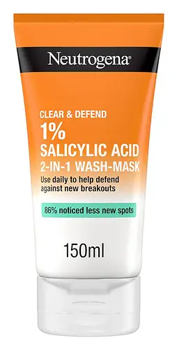 Neutrogena Clear & Defend 1% Salicylic Acid 2-In-1 Wash Mask Sweden