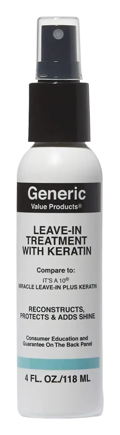 Generic Value Products Leave In Treatment with Keratin Compare to It’s a 10 Miracle Leave-in Plus Keratin