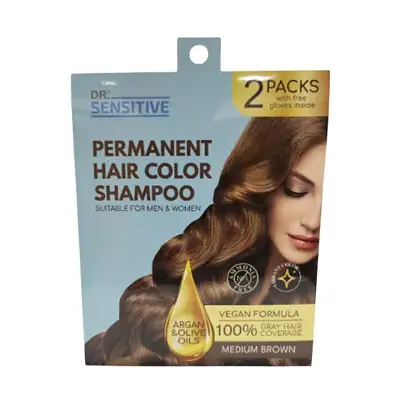 Dr. Sensitive Permanent Hair Color Shampoo Medium Brown