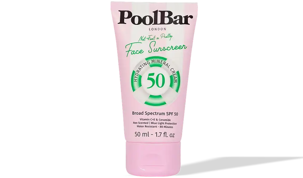 PoolBar London Face Sunscreen Hydrating Mineral Cream SPF 50