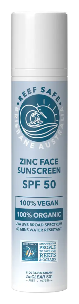 Reef Safe Zinc Face Sunscreen SPF 50 Clear