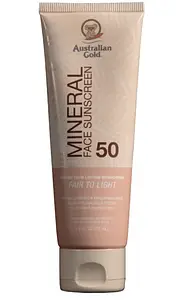 Australian Gold Mineral Tinted Face Lotion Sunscreen SPF 50 Fair To Light