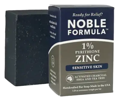 Noble Formula Activated Charcoal + Shea & Tea Tree 1% Pyrithione Zinc (ZnP) Bar Soap