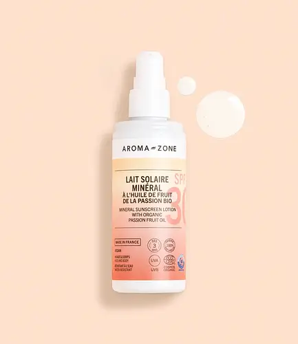Aroma-Zone Mineral Sunscreen Lotion with organic passion fruit oil