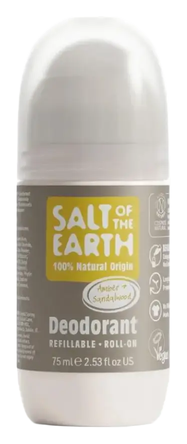 Salt Of The Earth Natural Roll-On Deodorant Amber & Sandalwood