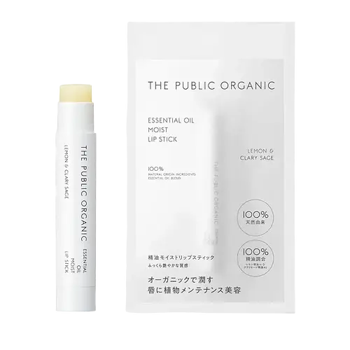 The Public Organic Essential Oil Moist Lip Stick Lemon & Clary Sage