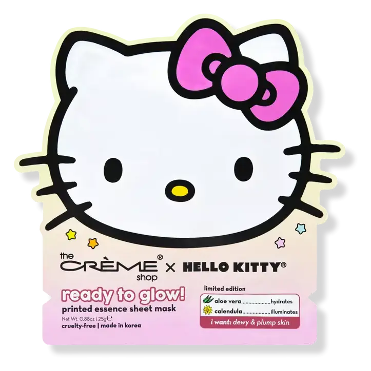 The Creme Shop Hello Kitty Printed Essence Sheet Mask Ready to Glow