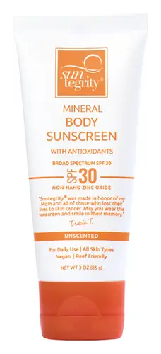 Suntegrity Unscented Mineral Sunscreen for Body Broad Spectrum SPF 30