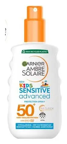Garnier Ambre Solaire Kids Sensitive Advanced Sun Cream Spray SPF 50+ UK
