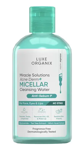 Luxe Organix Miracle Solutions Acne Derm+ Micellar Cleansing Beauty Water