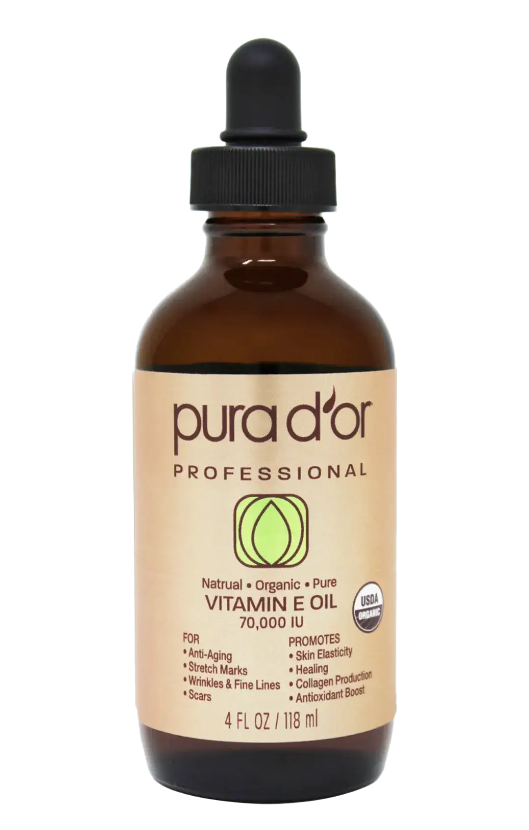 Pura D'or 70,000 IU Certified Organic Vitamin E Oil