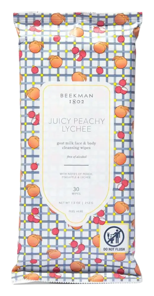 Beekman 1802 Facial Cleansing Wipes Juicy Peachy Lychee