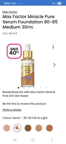 Max Factor X Miracle Pure Serum Foundation