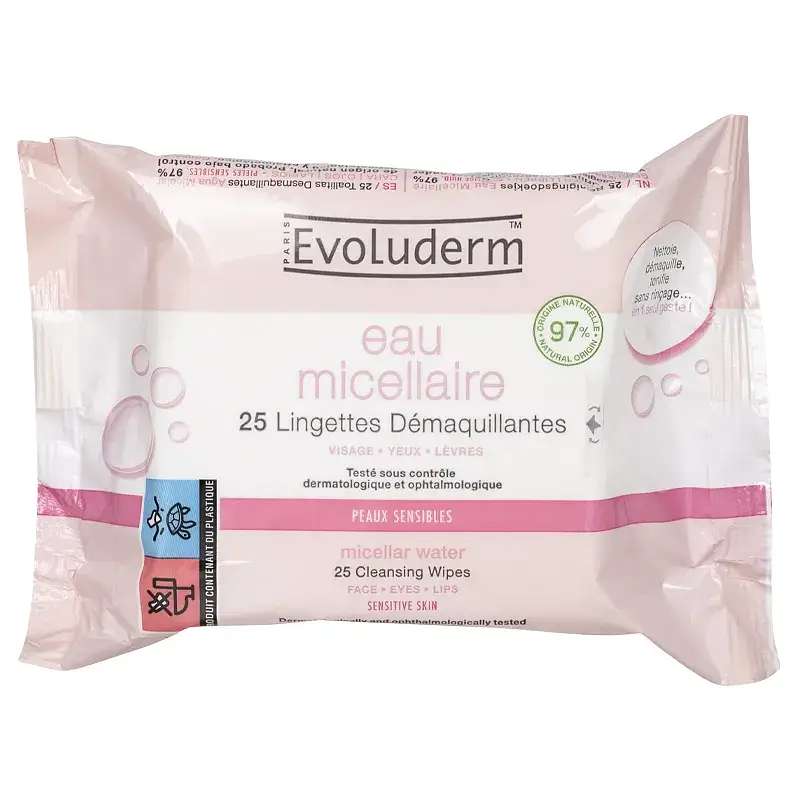 Evoluderm Micellar Water Cleansing Wipes