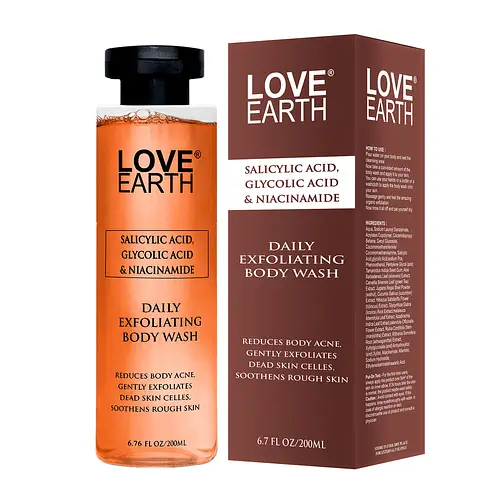 Love Earth Salicylic Acid, Glycolic Acid & Niacinamide Daily Exfoliating Body Wash