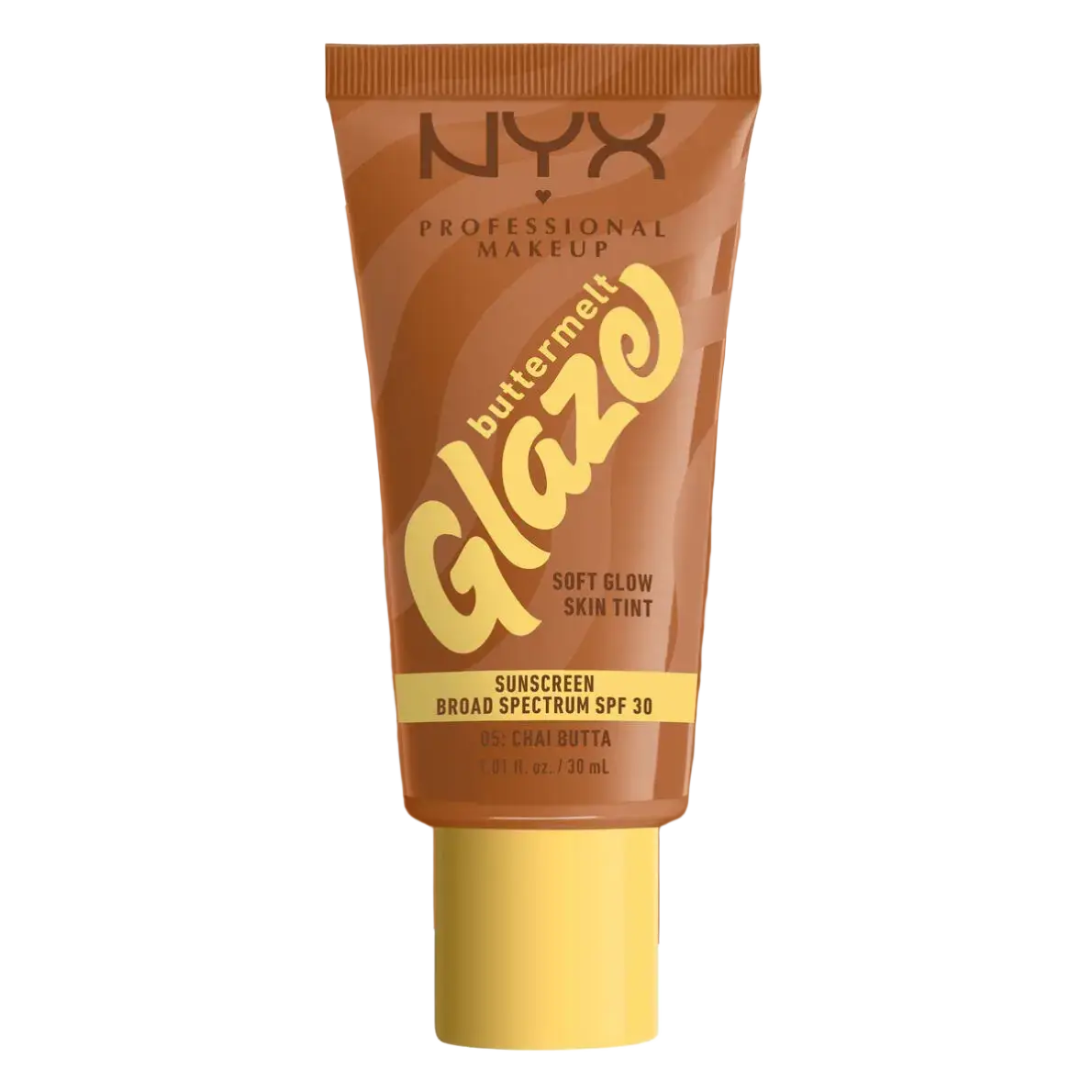 NYX Cosmetics Buttermelt Glaze Soft Glow Skin Tint SPF 30 05 Chai Butta