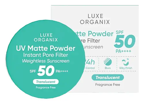 Luxe Organix 24h Zero Sebum Instant Pore Blurring Matte Powder SPF 50 Translucent