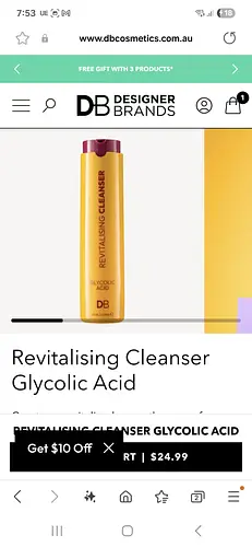 DB Cosmetics Revitalising Cleanser Glycolic Acid