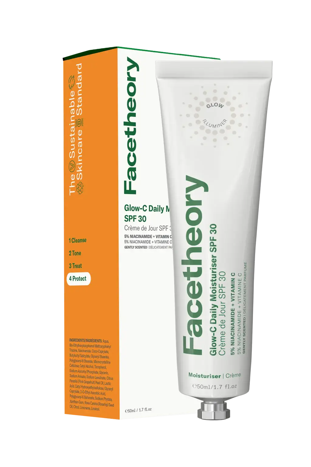 FaceTheory Glow-C Daily Moisturiser SPF 30 Unscented