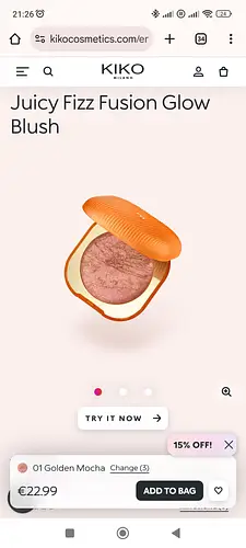 KIKO Milano juicy fizz fusion glow blush Golden mocha