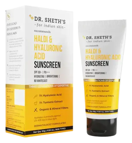 Dr. Sheth's Haldi & Hyaluronic Acid Sunscreen SPF 50+