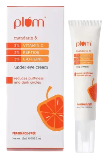 Plum Goodness 3% Vitamin C, 3% Peptide & 3% Caffeine Under Eye Cream With Mandarin