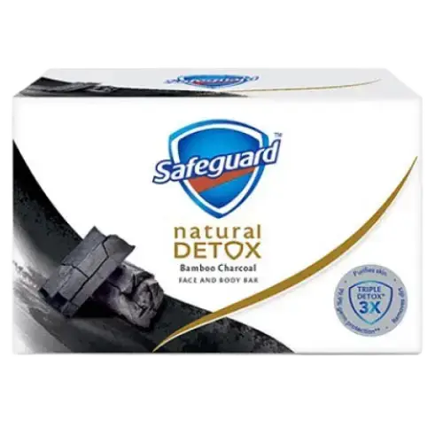 Safeguard Natural Detox Bamboo Charcoal Face and Body Bar